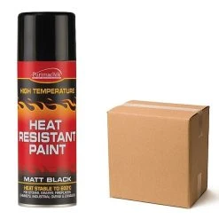 Brand new โญ Purimachos Fire Everbuild Heat Resistant Matt Black Paint Spray 400ml Box Of 12 ๐