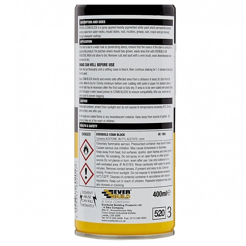 Hot Sale ๐ Everbuild Stain Block Spray Paint Stainblock White STAINSTP Box Of 12 ๐ - Image 2