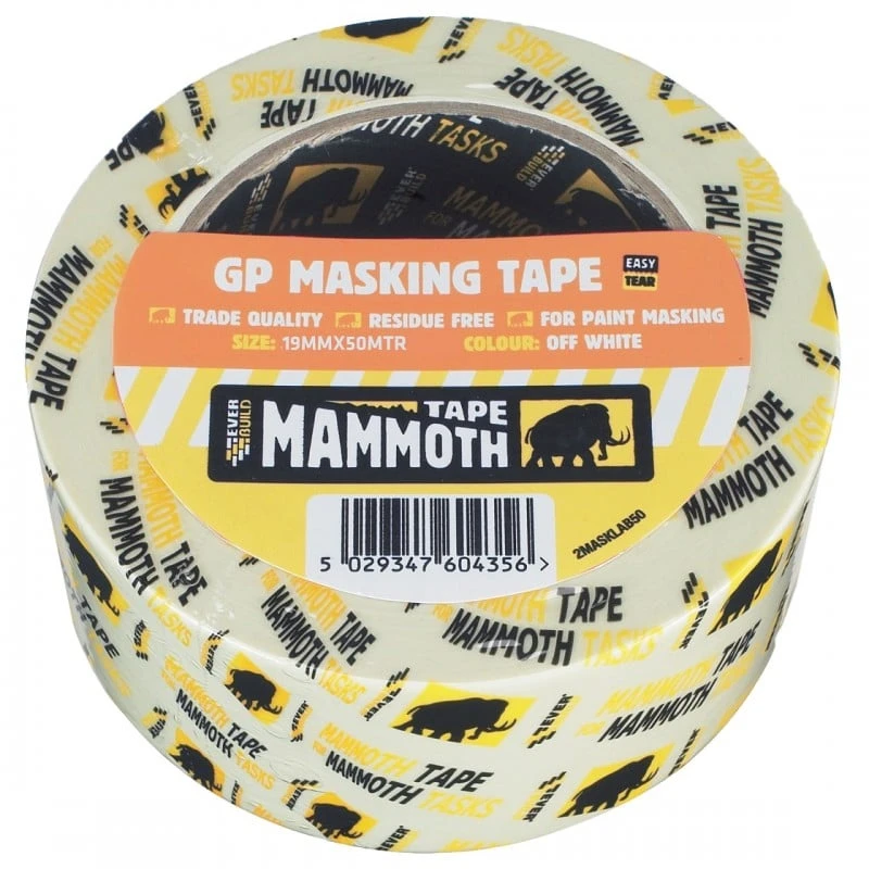 Flash Sale 👏 Mammoth Tapes Everbuild Mammoth Masking Tape 75mm X 50m Box Of 16 🥰 - Image 3