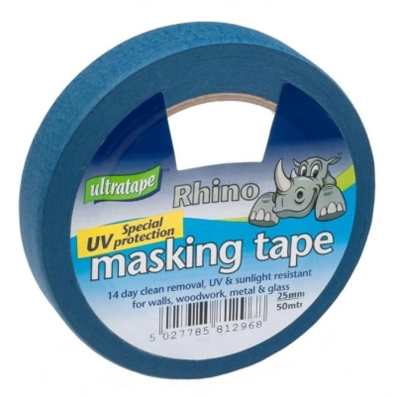 Discount 💯 Rhino Ultratape UV Masking Tape 50mm X 25m Blue 👏
