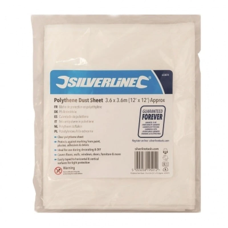 Best deal 🎁 Silverline Tools Silverline Decorators Polythene Dust Sheet 12 X 12 633874 😍 - Image 2