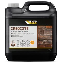 New ???? Everbuild Creocote Timber Wood Stain Treatment 4 Litre Light Brown CREOLTBN4 ????