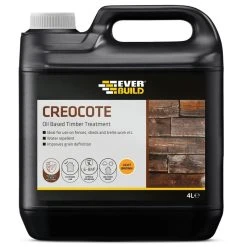 New ๐ Everbuild Creocote Timber Wood Stain Treatment 4 Litre Light Brown CREOLTBN4 ๐
