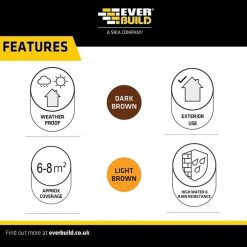 New ???? Everbuild Creocote Timber Wood Stain Treatment 4 Litre Light Brown CREOLTBN4 ???? 4 New ???? Everbuild Creocote Timber Wood Stain Treatment 4 Litre Light Brown CREOLTBN4 ???? -Everbuild Shop unnamed file 1351