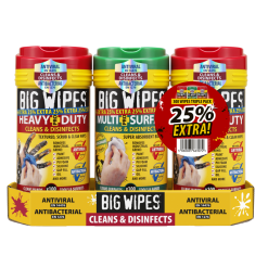 New ???? Big Wipes Heavy Duty Antibacterial Triple Pack Cleaning Wipes BGW2432 ????
