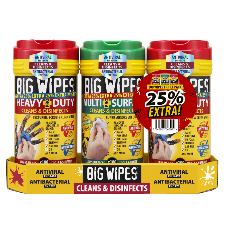 Big Wipes Heavy Duty Antibacterial Triple Pack Cleaning Wipes BGW2432 New ???? Big Wipes Heavy Duty Antibacterial Triple Pack Cleaning Wipes BGW2432 ???? -Everbuild Shop unnamed file 22