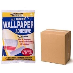 Discount ❤️ Everbuild Wallpaper Adhesive Paste 10 Rolls Box Of 12 ✔️